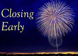 Closing early with a picture of a firework